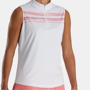 Sleeveless Watercolor Block FootJoy White and Coral